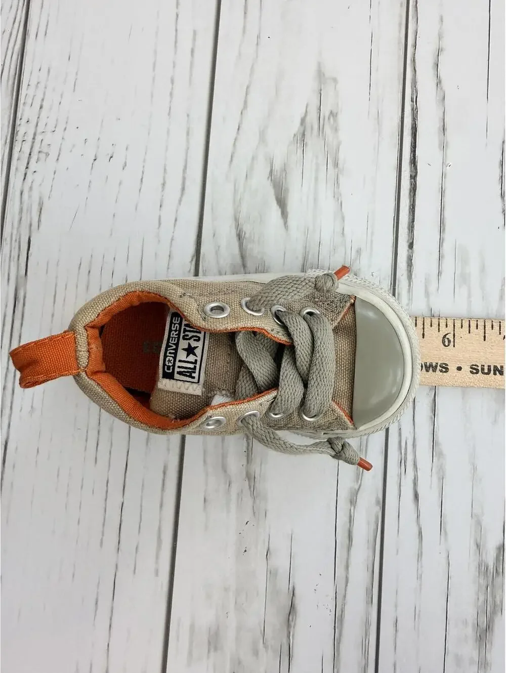 Converse Toddler 3 Chuck Taylor All Star Low Tan Orange Slip-On